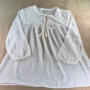 Lucky Brand Cream Sheer Blouse